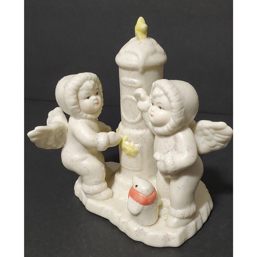 Jade Porcelain Polar Pals Babies Angel Wings & Penguins Collectible Snow Holiday